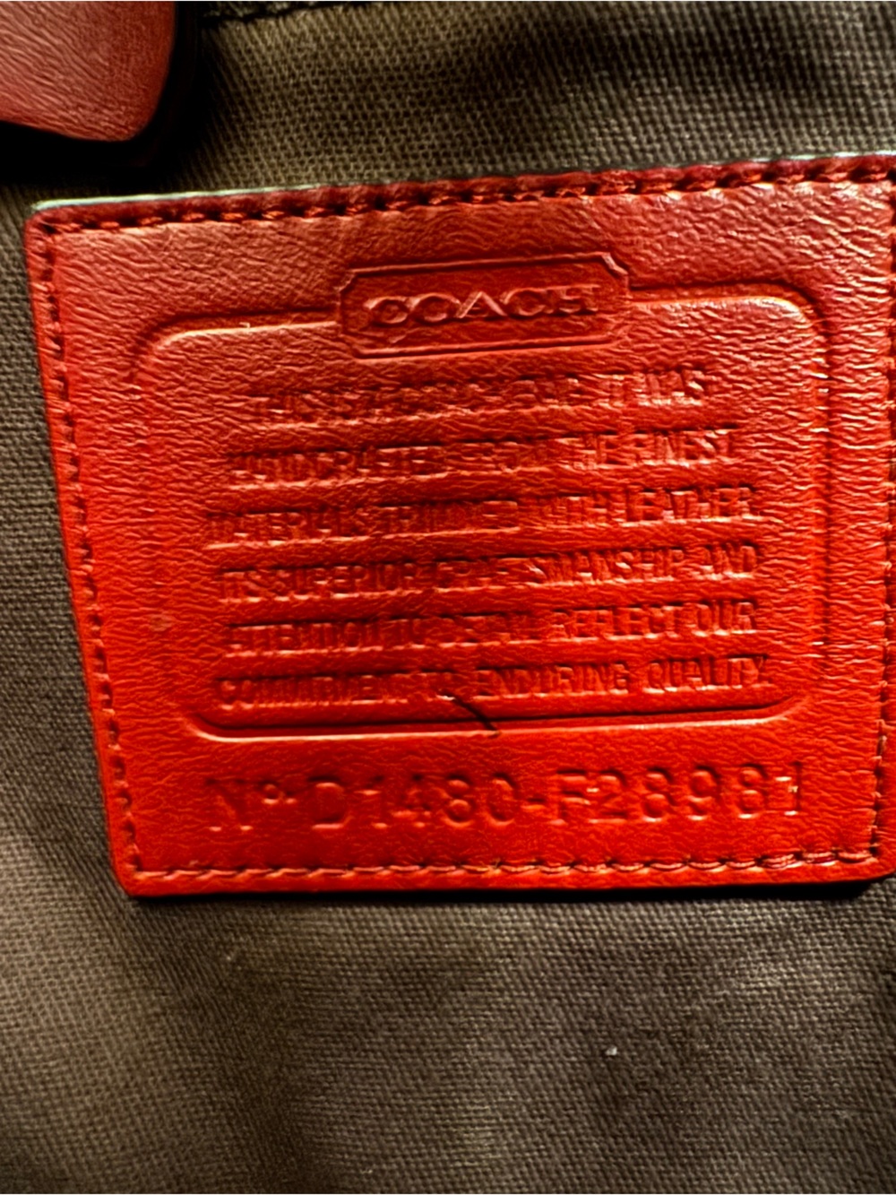 Coach Signature Canvas Shoulder Bag with Red Leather Accents. Missing hang tag - Picture 5 of 12